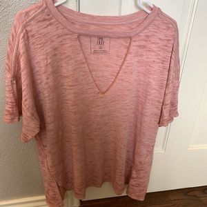 Pink Oversized Distressed Free People Top